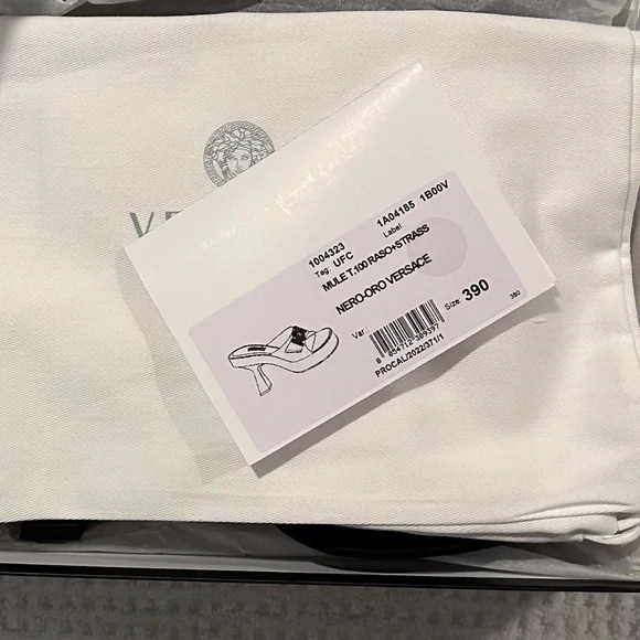 VERSACE MULE T.100 Raso + Strass Size 8.5 EUC like new - Picture 2 of 6